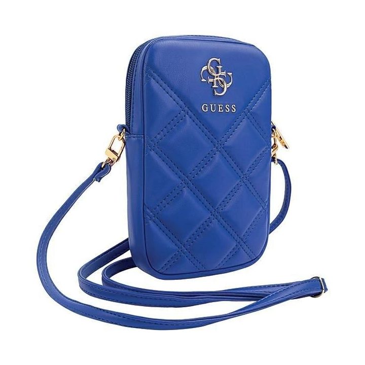 Telefono dėklas Guess Zip Quilted 4G rankinę – mėlyną