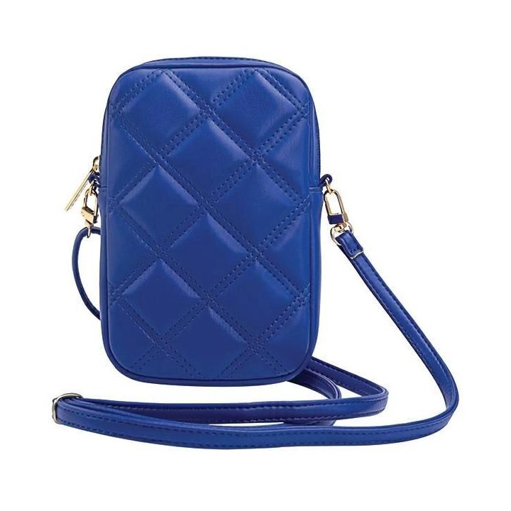 Telefono dėklas Guess Zip Quilted 4G rankinę – mėlyną