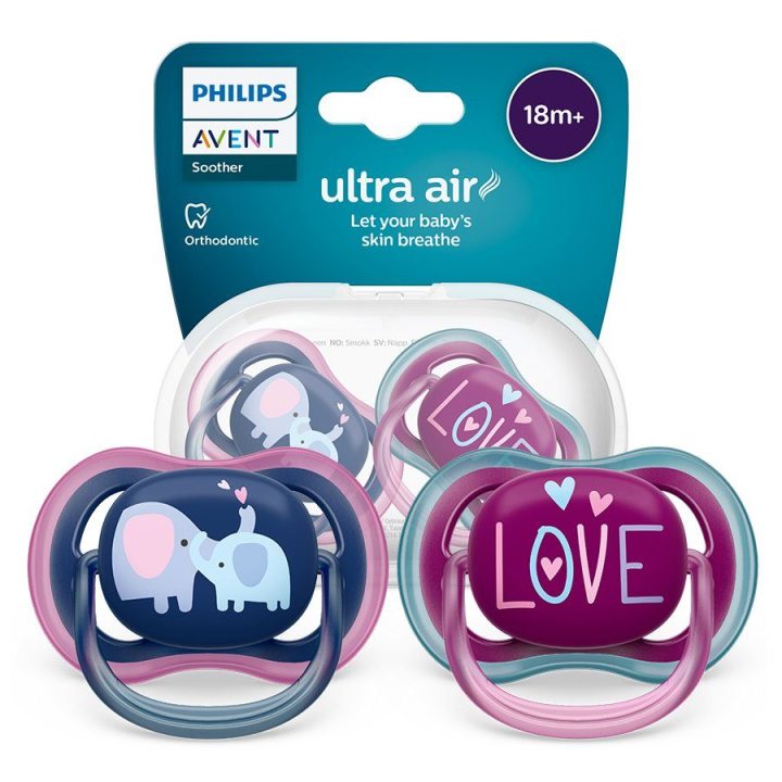SCF349/22 Ultra Air Žindukas 18 mėn.+ dramblys/meilė