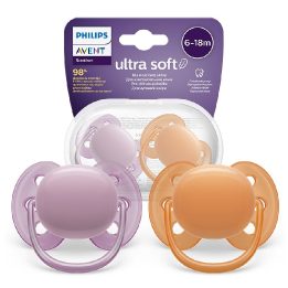 SCF091/33 Smoczek Ultra Soft 6-18m oranžinis/violetinis