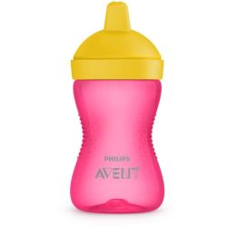 SCF804/04 Tvirtas puodelis su kandikams atspariu antgaliu 300 ml 18+ rožinis