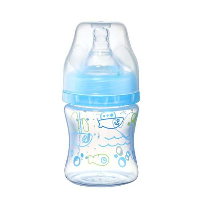 B.O.402/03 Antikolikas buteliukas su plačiu kakleliu 120 ml MĖLYNAS TAKE CARE