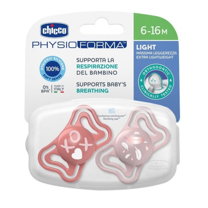 00071038110000 Žindukas PHYSIO LIGHT 6-16M sil 2 vnt roz