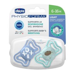 00071038210000 Smoczek PHYSIO LIGHT 6-16 mėn. sil. 2 vnt. mėlynas