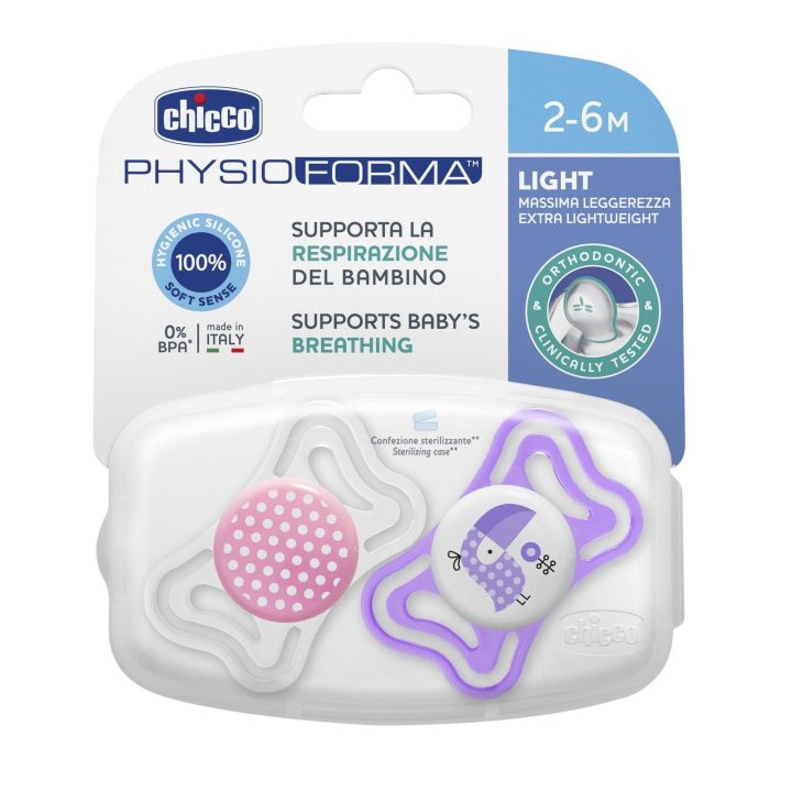 00071031110000 Žindukas PHYSIO LIGHT silikoninis 2-6 m.+ 2 vnt.
