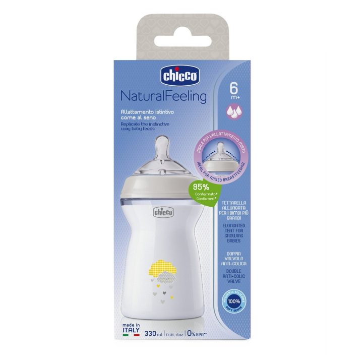 00081335300000 NF plastmasinis buteliukas, skirtas kūdikiams nuo 6 mėn., 330 ml, neutralus