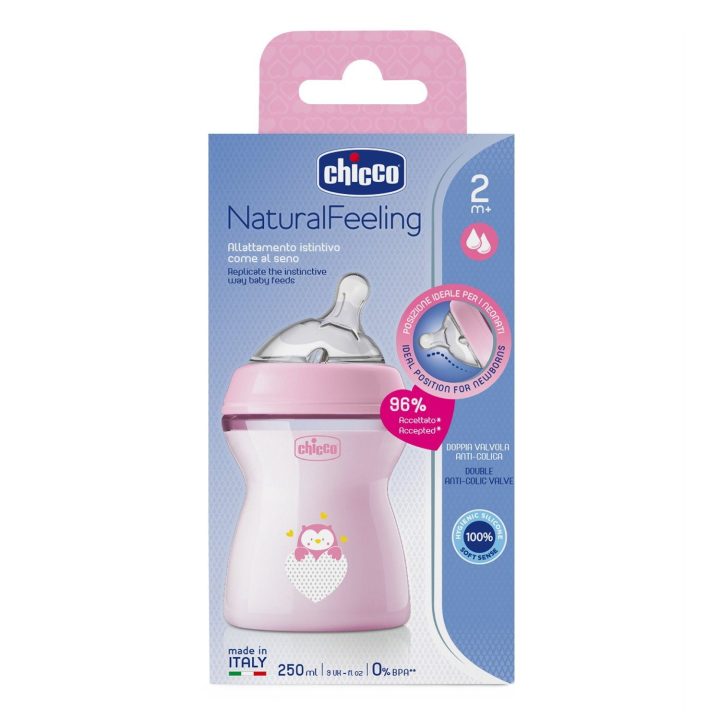 00081323100000 NF Plastikinių Buteliukų 250 ml Rinkinys Mergaitėms (Nuo 2 mėn.)