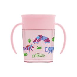Dr.Browns TC71005 Kubek 360 ° Pitie kā no stikla 200 ml rozā
