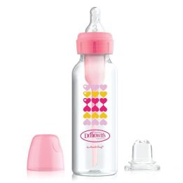 Dr.Browns SB8191 Standartinis buteliukas 250 ml Pasirinktys + su dekoracija, 6+ žindukas ir snapeliu nuo nelašėjimo, rožinis