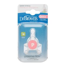 Dr.Browns 292 Standartui skirtų silikonių čiulptukų standartiniams buteliukams, skirtiems naujagimiams (2 vnt.)