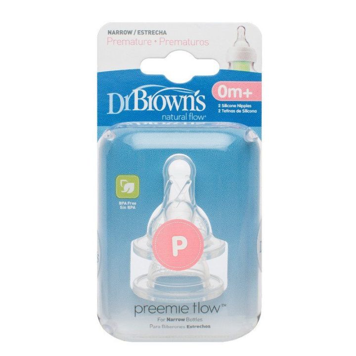 Dr.Browns 292 Standartui skirtų silikonių čiulptukų standartiniams buteliukams, skirtiems naujagimiams (2 vnt.)