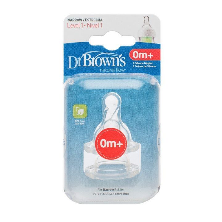 Dr. Browns 302 Silikoninis čiulptukas standartiniam buteliukui, 1 lygis, 2 vnt.