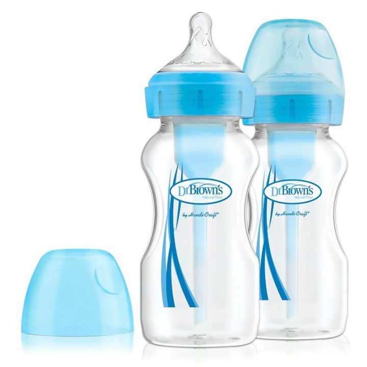 Dr. Browns WB92602 Butelis su plačiu kakleliu 270 ml PP OPTIONS PLUS 2 PAK mėlynas