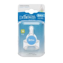 Dr.Browns 322 Silikoninis buteliuko žindukas Standart 2 lygis 2 vnt.