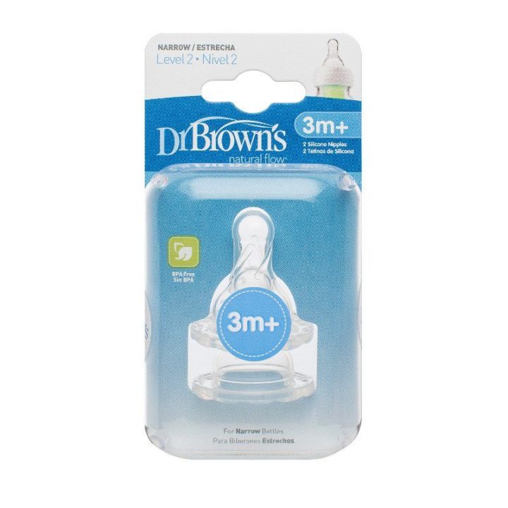 Dr.Browns 322 Silikoninis buteliuko žindukas Standart 2 lygis 2 vnt.