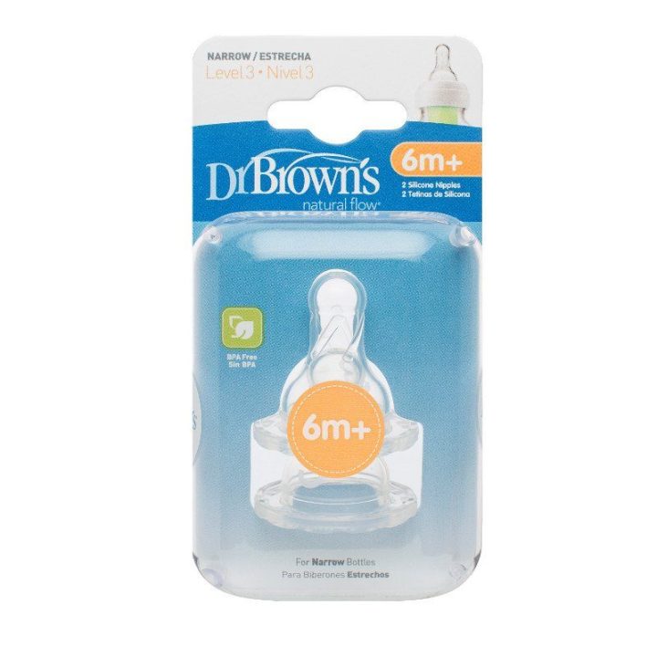 Dr.Browns 332 Silikoninė čiulptukas standartiniams buteliukams 3 lygis 2 vnt.