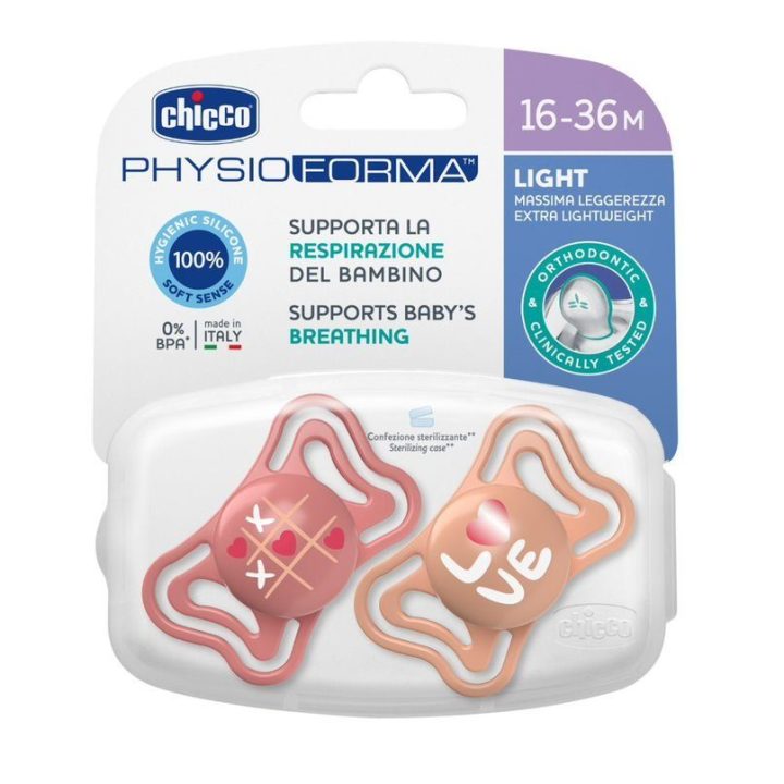 00071039110000 Žindukas PHYSIO LIGHT 16-36M, 2 vnt. rožinės spalvos