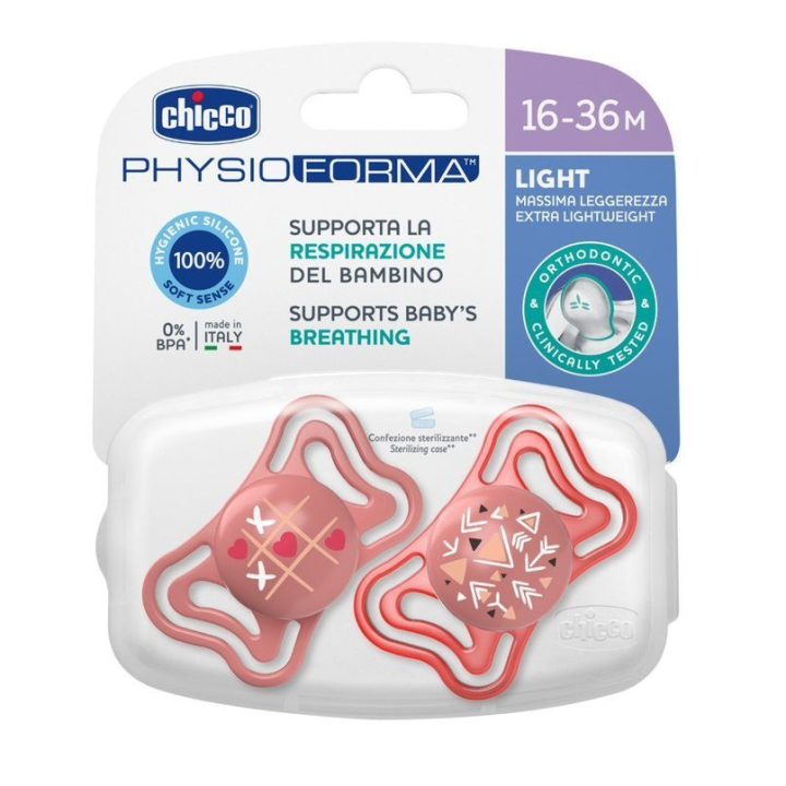 00071039110000 Žindukas PHYSIO LIGHT 16-36M, 2 vnt. rožinės spalvos