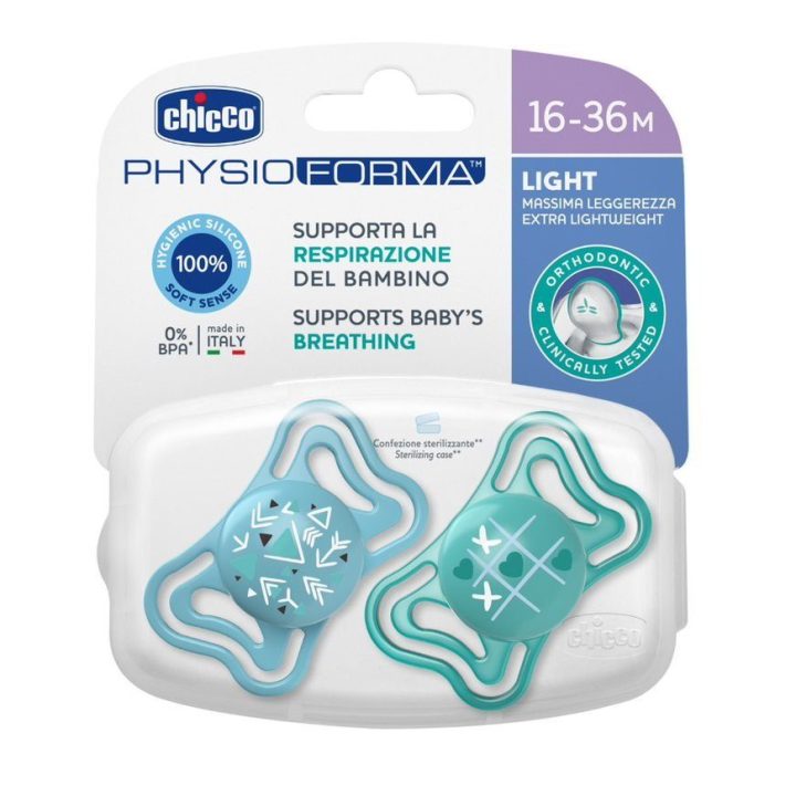 00071039210000 Žindukas PHYSIO LIGHT 16-36M silikoninis 2 vnt mėlynas