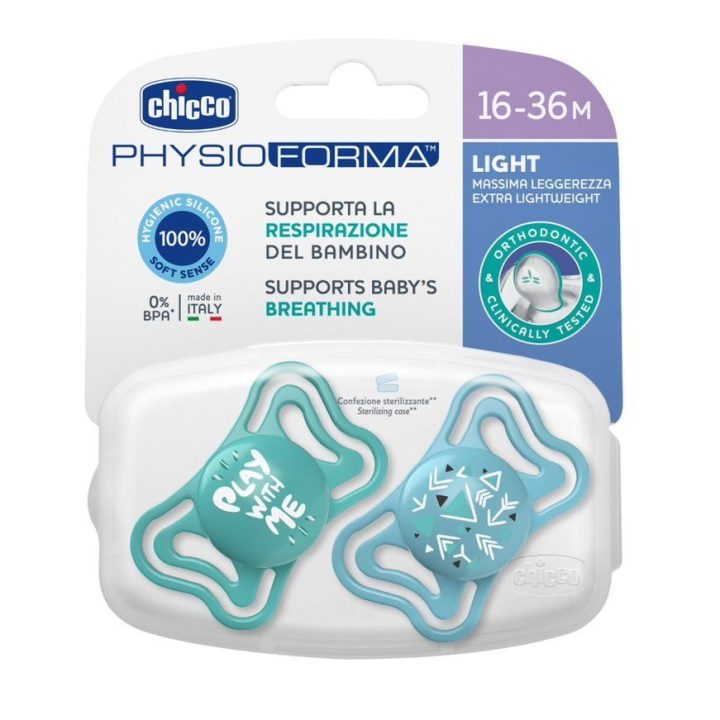 00071039210000 Žindukas PHYSIO LIGHT 16-36M silikoninis 2 vnt mėlynas