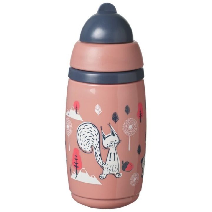 Gertuvė su šiaudeliu 266 ml, rožinė