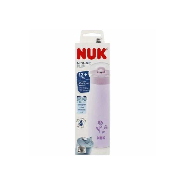 225329 Nerūdijančio plieno puodelis 500 ml Mini vaikams nuo 12 mėn. su gėlyte