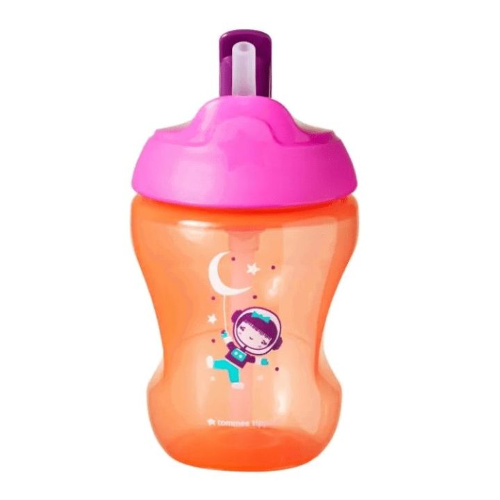 TT 447154 Mergaitės neišsiliejantis puodelis su šiaudeliu nuo 7 mėn. 260 ml