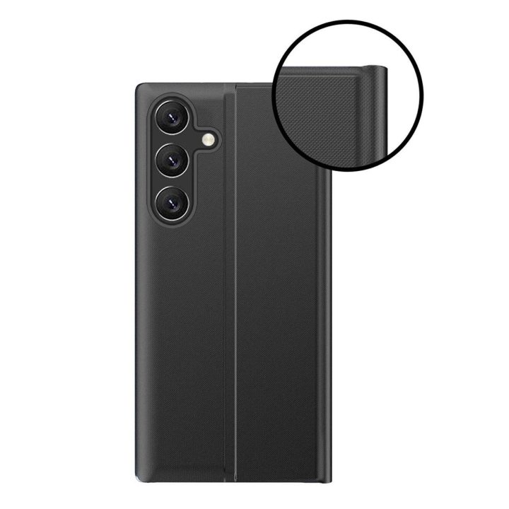 Dėklas su atverčiamu dangteliu ir stovu Samsung Galaxy A35“ – juodas