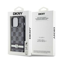 DKNY odinis dryžuotas Mono“ rašto ir spausdintų linijų dėklas iPhone 14 Pro“ - juodas