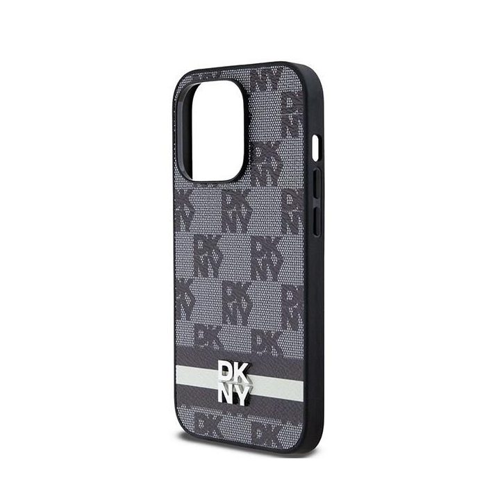 DKNY odinis dryžuotas Mono“ rašto ir spausdintų linijų dėklas iPhone 14 Pro“ - juodas