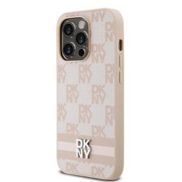 DKNY“ odinis čekinio rašto dangtelis su spausdintais dryžiais iPhone 14 Pro“ – rožinis
