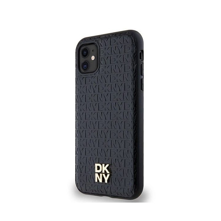 DKNY odos rašto logotipas ant metalinio telefono dėklo MagSafe“ skirtas iPhone 11/Xr“ - juodos spalvos