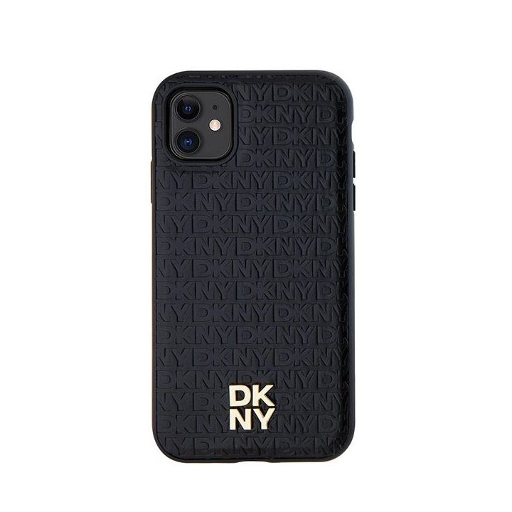 DKNY odos rašto logotipas ant metalinio telefono dėklo MagSafe“ skirtas iPhone 11/Xr“ - juodos spalvos