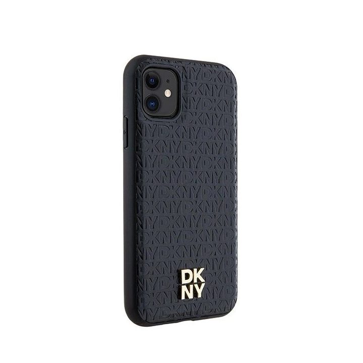 DKNY odos rašto logotipas ant metalinio telefono dėklo MagSafe“ skirtas iPhone 11/Xr“ - juodos spalvos