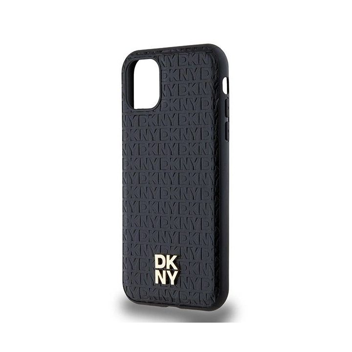 DKNY odos rašto logotipas ant metalinio telefono dėklo MagSafe“ skirtas iPhone 11/Xr“ - juodos spalvos