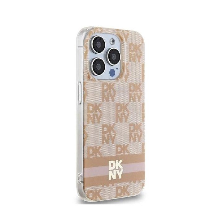 DKNY IML karuotas Mono“ raštas ir spausdintų juostelių MagSafe“ dėklas iPhone 15 Pro Max“ – rožinis