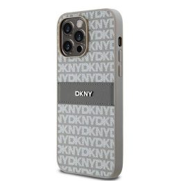 DKNY odinis vienspalvis su metaline logotipu dėklas iPhone 14 Pro - smėlinis