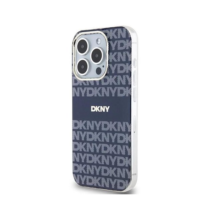 DKNY IML Mono & Stripe MagSafe dėklas iPhone 15 Pro Max - mėlynos spalvos