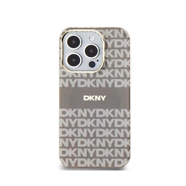 DKNY IML Mono & Stripe MagSafe dėkliukas iPhone 15 Pro Max“ - smėlinis