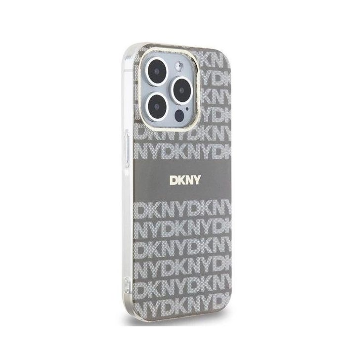 DKNY IML Mono & Stripe MagSafe dėkliukas iPhone 15 Pro Max“ - smėlinis