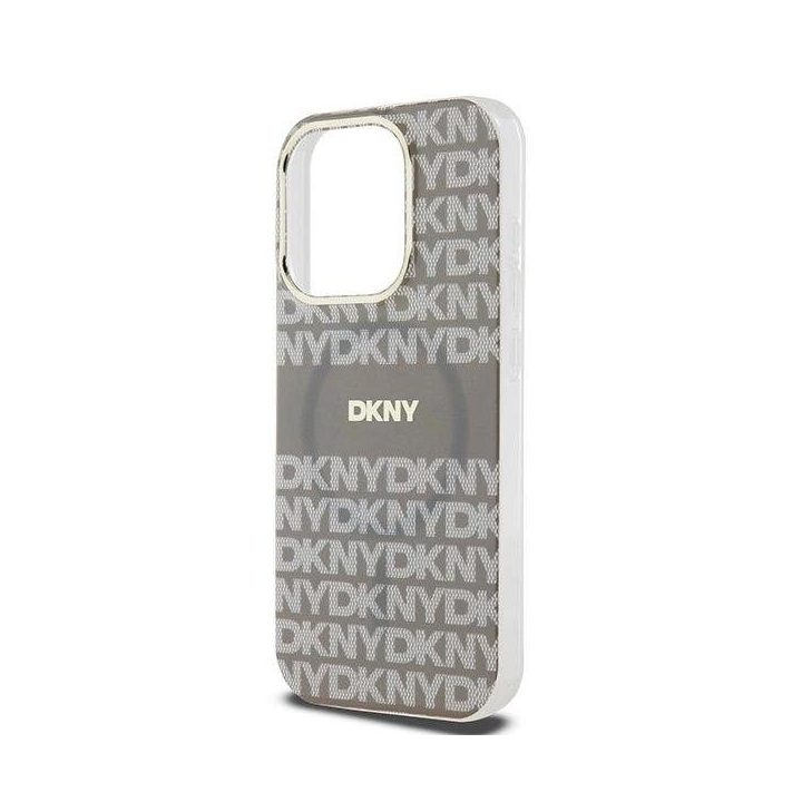 DKNY IML Mono & Stripe MagSafe dėkliukas iPhone 15 Pro Max“ - smėlinis