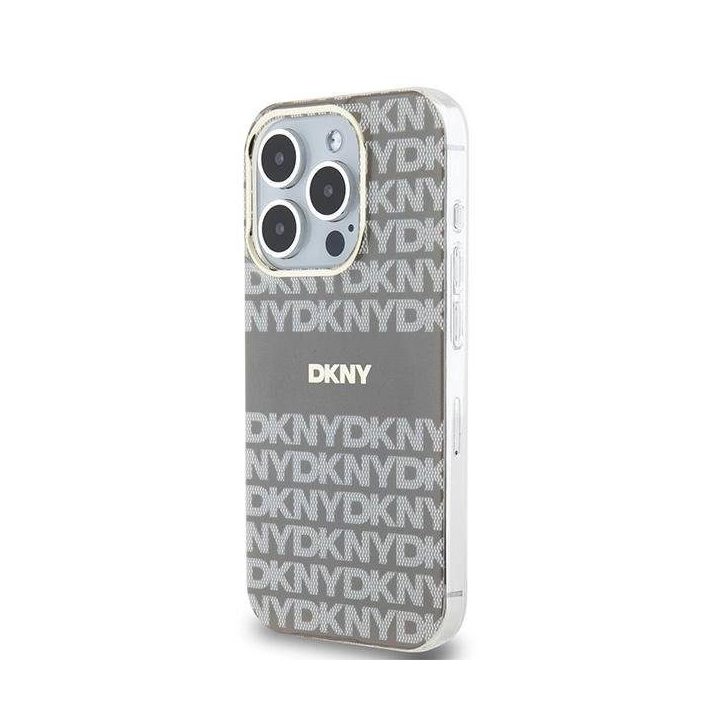 DKNY IML Mono & Stripe MagSafe dėkliukas iPhone 15 Pro Max“ - smėlinis