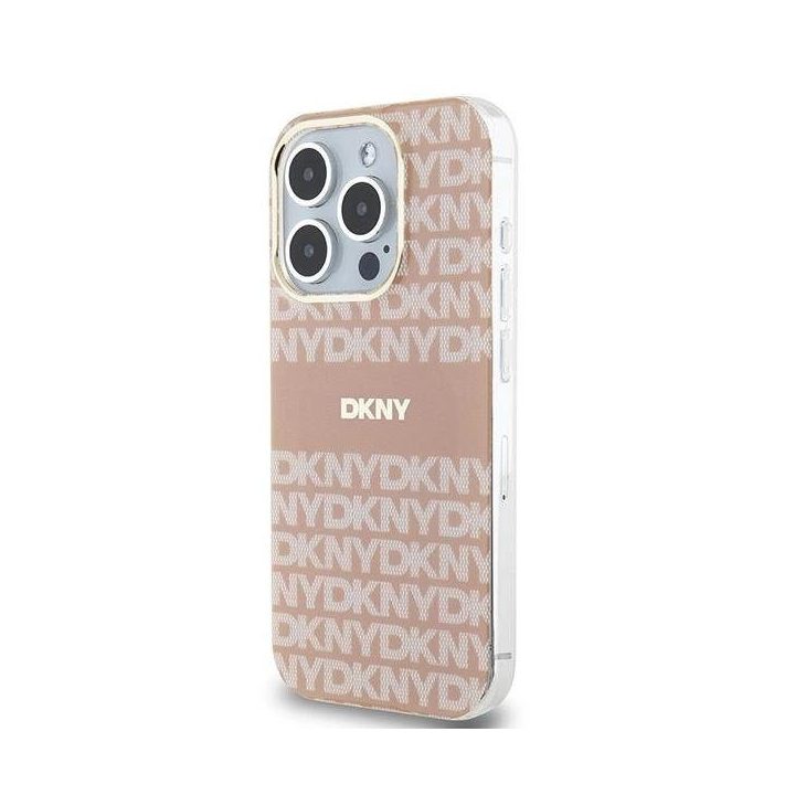 DKNY IML Mono & Stripe MagSafe dėklas iPhone 15 Pro Max“ – rožinis