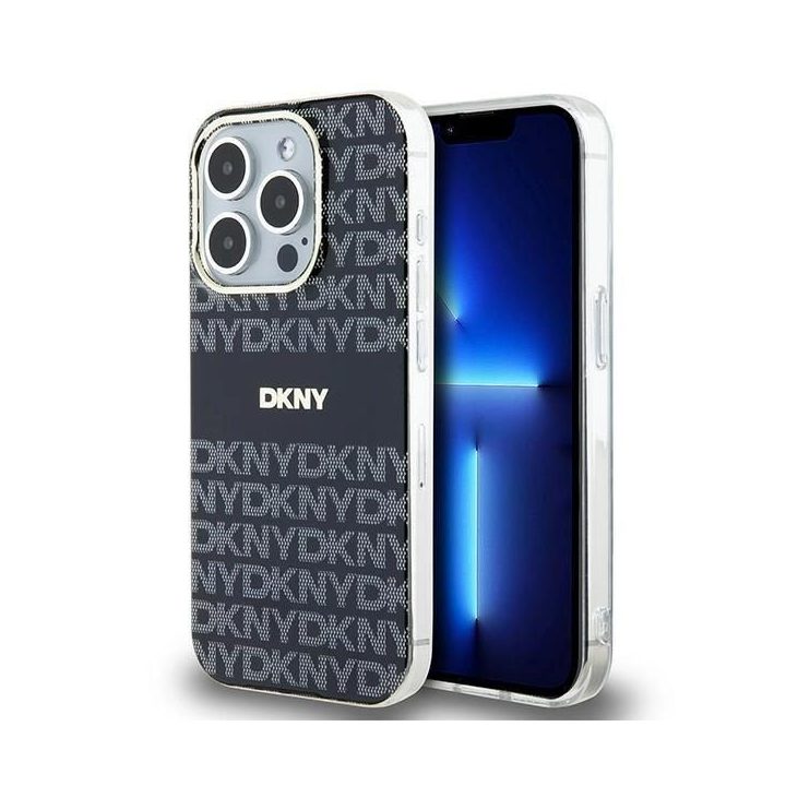 DKNY IML Mono & Stripe MagSafe dėklas iPhone 13 Pro“ / 13“ – juodas