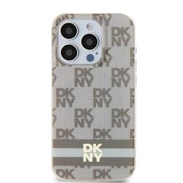 DKNY IML languotų mono raštų ir spausdintų dryžių MagSafe“ dėklas iPhone 15 / 14 / 13“ - smėlinis