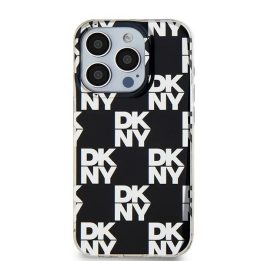 DKNY IML Checkered Mono Pattern dėklas iPhone 15 / 14 / 13 - juoda
