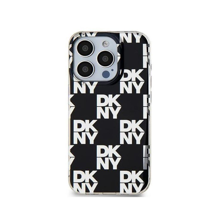 DKNY IML Checkered Mono Pattern dėklas iPhone 15 / 14 / 13 - juoda