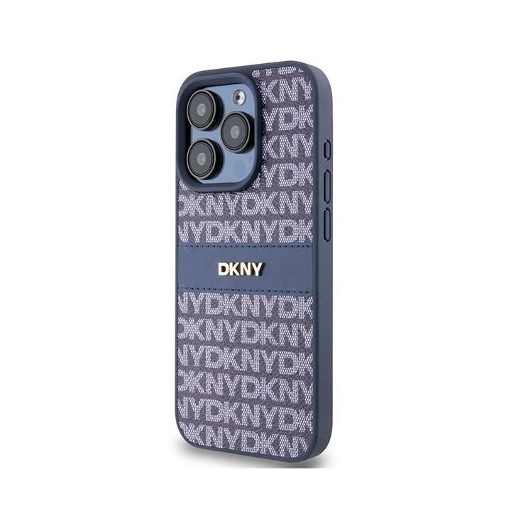 DKNY odinis vienspalvis Mono Stripe & Metal Logo“ dėklas iPhone 15 Pro“ – mėlynas