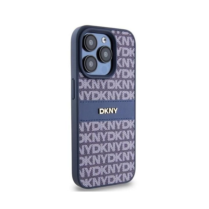 DKNY odinis vienspalvis Mono Stripe & Metal Logo“ dėklas iPhone 15 Pro“ – mėlynas