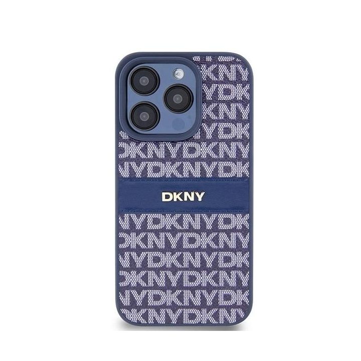 DKNY odinis vienspalvis Mono Stripe & Metal Logo“ dėklas iPhone 15 Pro“ – mėlynas
